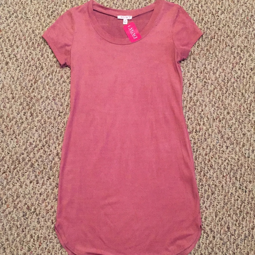 A'ganci Rose suede dress- S